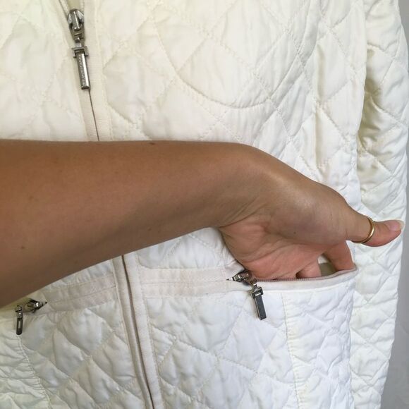 Ralph Lauren Polo Jeans Women's Cream 4 Pocket Full Zip Quilted Jacket Size XL - Picture 9 of 17